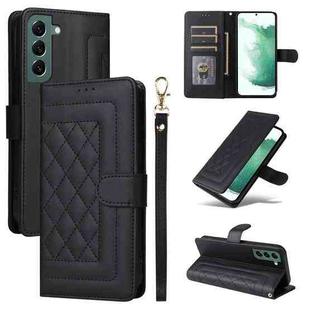 For Samsung Galaxy S22+ 5G Diamond Lattice Leather Flip Phone Case(Black)