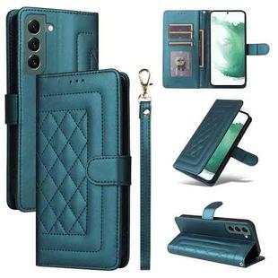 For Samsung Galaxy S22+ 5G Diamond Lattice Leather Flip Phone Case(Green)