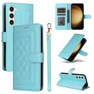 For Samsung Galaxy S23+ 5G Diamond Lattice Leather Flip Phone Case(Mint Green)