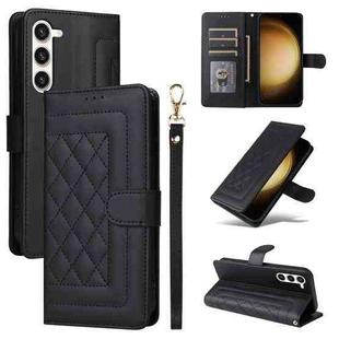 For Samsung Galaxy S23+ 5G Diamond Lattice Leather Flip Phone Case(Black)