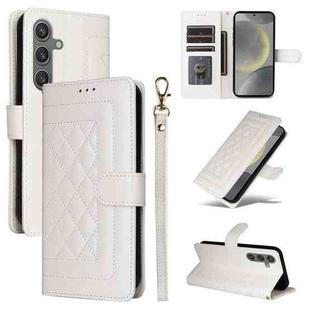 For Samsung Galaxy S24+ 5G Diamond Lattice Leather Flip Phone Case(White)