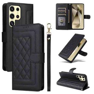 For Samsung Galaxy S24 Ultra 5G Diamond Lattice Leather Flip Phone Case(Black)