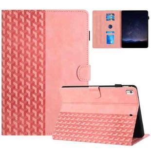 For iPad 10.2 2021 / Air 10.5 Building Blocks Embossed Leather Smart Tablet Case(Pink)