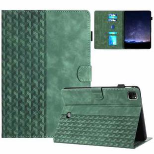 For iPad Pro 11 2024 Building Blocks Embossed Leather Smart Tablet Case(Green)