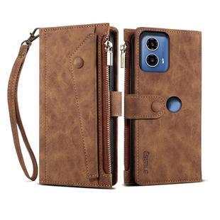 For Motorola Edge 50 Fusion ESEBLE Retro Frosted RFID Leather Phone Case(Brown)