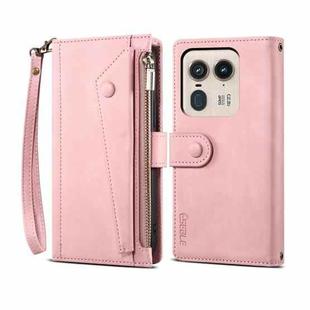 For Motorola Edge 50 Ultra ESEBLE Retro Frosted RFID Leather Phone Case(Rose Gold)