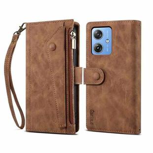 For Motorola Moto G54 5G Global ESEBLE Retro Frosted RFID Leather Phone Case(Brown)