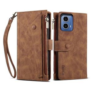 For Motorola Moto G34 5G / G45 5G ESEBLE Retro Frosted RFID Leather Phone Case(Brown)