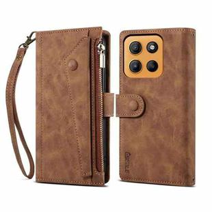 For Motorola Moto G15 ESEBLE Retro Frosted RFID Leather Phone Case(Brown)