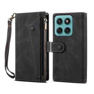 For Motorola Edge 60 Pro ESEBLE Retro Frosted RFID Leather Phone Case(Black)