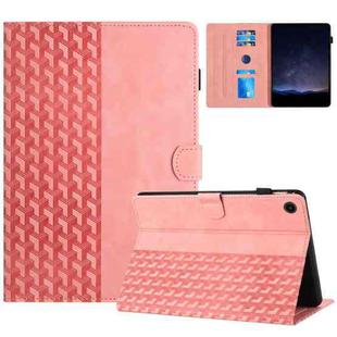 For Lenovo Tab M10 Plus 3rd Gen Building Blocks Embossed Leather Smart Tablet Case(Pink)