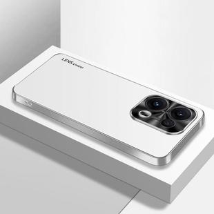 For OPPO Reno13 Global AG Frosted Electroplating Acrylic Phone Case(Silver White)