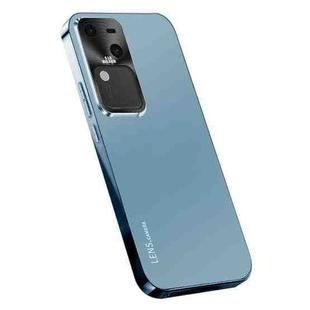 For vivo V30 AG Frosted Electroplating Acrylic Phone Case(Navy Blue)