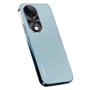 For vivo V40 AG Frosted Electroplating Acrylic Phone Case(Sierra Blue)