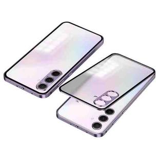 For Samsung Galaxy S23 FE 5G Snap Buckle Metal Frame Frosted Phone Case(Purple)