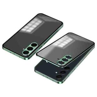 For Samsung Galaxy S23 FE 5G Snap Buckle Metal Frame Frosted Phone Case(Green)