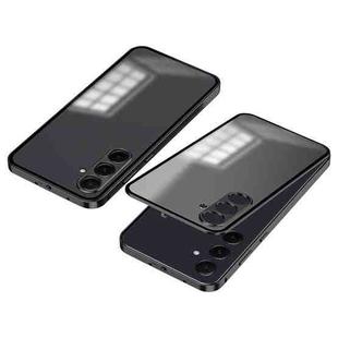 For Samsung Galaxy S23 FE 5G Snap Buckle Metal Frame Frosted Phone Case(Black)