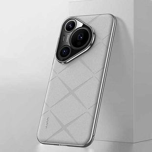 For Huawei Pura 70 Pro / Pro+ Plain Leather PC Phone Case(White)