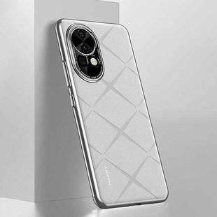 For Huawei nova 12 Pro Plain Leather PC Phone Case(White)