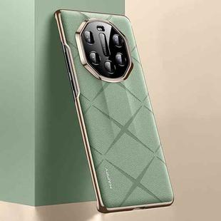 For Huawei Mate 40 RS Porsche Design Plain Leather PC Phone Case(Green)
