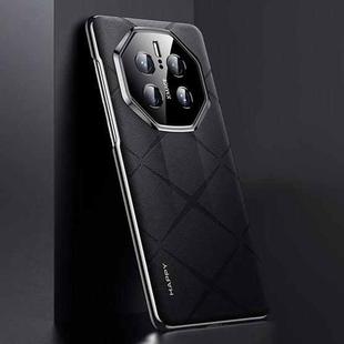 For Huawei Mate 50 RS Porsche Design Plain Leather PC Phone Case(Black)