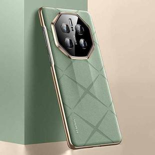 For Huawei Mate 50 RS Porsche Design Plain Leather PC Phone Case(Green)