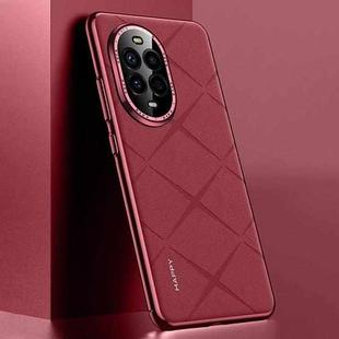 For Huawei nova 13 Pro Plain Leather PC Phone Case(Wine Red)