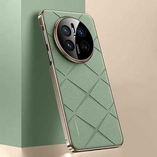 For Huawei Mate 70 Plain Leather PC Phone Case(Green)