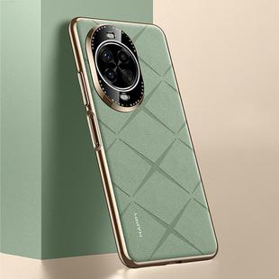For Huawei nova 14 Plain Leather PC Phone Case(Green)