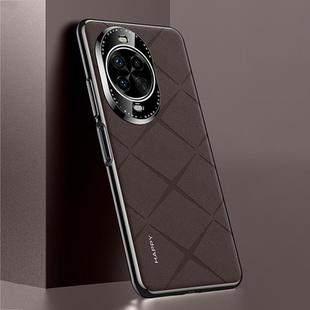 For Huawei nova 14 Pro Plain Leather PC Phone Case(Brown)