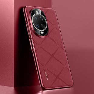 For Huawei nova 14 Ultra Plain Leather PC Phone Case(Wine Red)