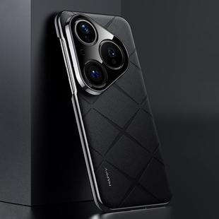 For Huawei Pura 80 5G Plain Leather PC Phone Case(Black)