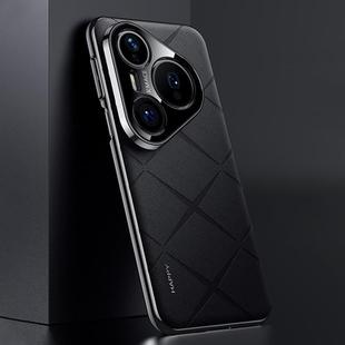 For Huawei Pura 80 Pro Ultra 5G Plain Leather PC Phone Case(Black)
