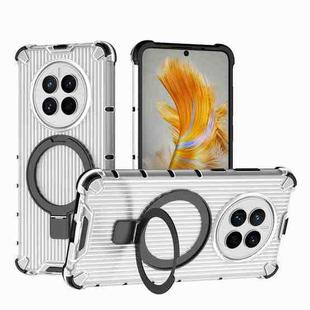 For Huawei Mate 50 Grating Holder Shockproof Phone Case(Transparent)