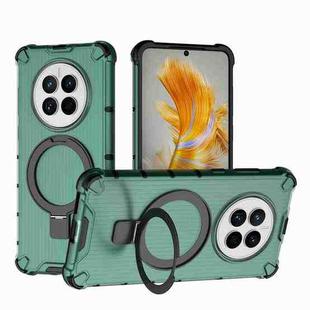 For Huawei Mate 50 Grating Holder Shockproof Phone Case(Green)