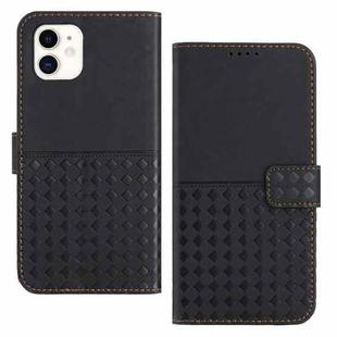 For iPhone 12 mini Woven Embossed RFID Blocking Leather Phone Case(Black)