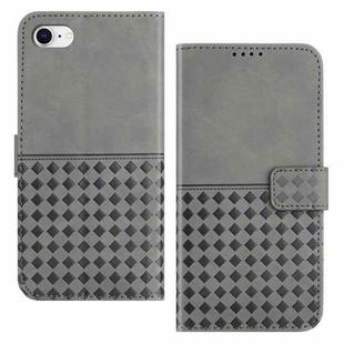 For iPhone SE 2022 / 7 / 8 Woven Embossed RFID Blocking Leather Phone Case(Grey)