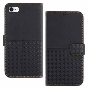 For iPhone SE 2022 / 7 / 8 Woven Embossed RFID Blocking Leather Phone Case(Black)