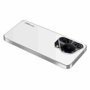 For Huawei Pura 70 Ultra AG Frosted Electroplating Acrylic Phone Case(Silver White)