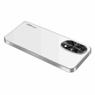 For Huawei P50 Pro AG Frosted Electroplating Acrylic Phone Case(Silver White)