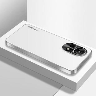 For Huawei nova 13 AG Frosted Electroplating Acrylic Phone Case(Silver White)