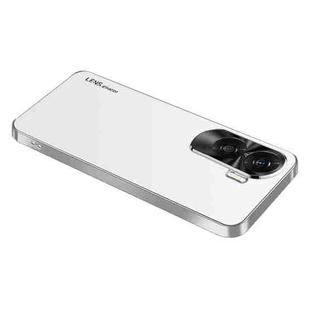 For Honor 90 Lite AG Frosted Electroplating Acrylic Phone Case(Silver White)