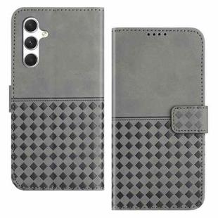 For Samsung Galaxy S24+ 5G Woven Embossed RFID Blocking Leather Phone Case(Grey)