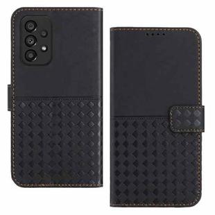 For Samsung Galaxy A73 Woven Embossed RFID Blocking Leather Phone Case(Black)
