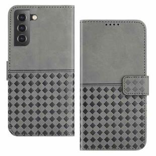 For Samsung Galaxy S22 5G Woven Embossed RFID Blocking Leather Phone Case(Grey)