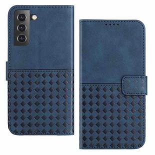 For Samsung Galaxy S22 5G Woven Embossed RFID Blocking Leather Phone Case(Blue)