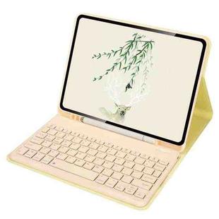 For Xiaomi Pad 5 / Pad 5 Pro 11 inch Round Cap Bluetooth Keyboard Tablet Leather Case with Pen Slot(Yellow)