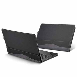 For HP Envy X360 14 inch 14t-es / 14-es Leather Laptop Shockproof Protective Case(Black)