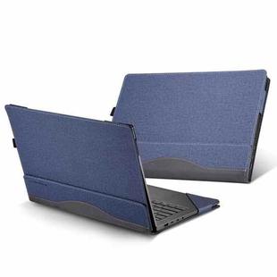 For HP Envy X360 15 inch 15-eu / 15-ew Leather Laptop Shockproof Protective Case(Dark Blue)