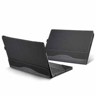 For HP OmniBook 7 Flip 16 inch 16-au Leather Laptop Shockproof Protective Case(Black)